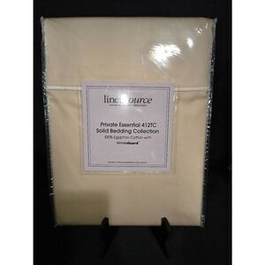 Linen Source Private Essential Solid Bedding Collection ECRU Flat Twin Sheet NIP